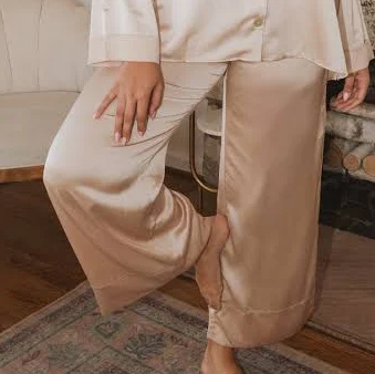pants Show Me Your Mumu Prep Time Pants in Champagne Luxe Satin Show Me Your Mumu $48