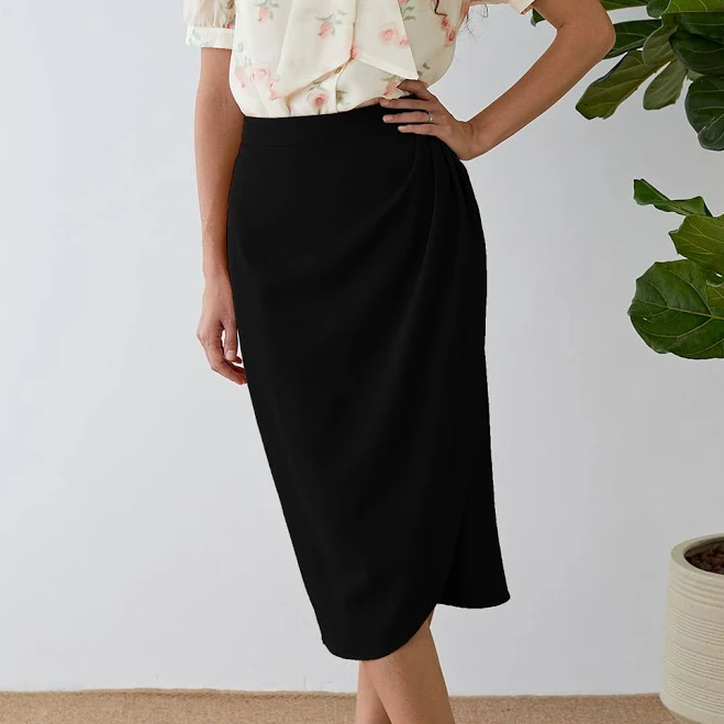skirt Side Pleated Tulip Midi Skirt Chicwish $43.9