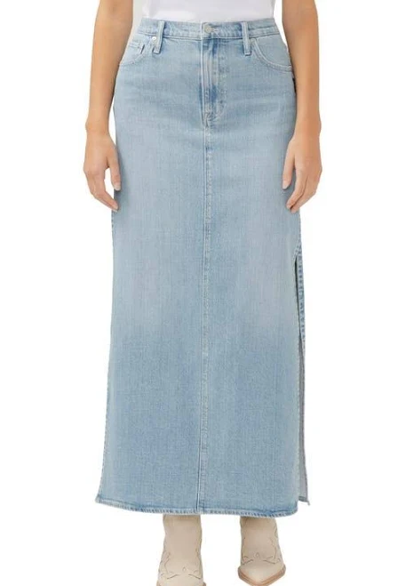 skirt Silver Jeans Co. Women's High-Rise Long Denim Maxi Skirt Nordstrom $74