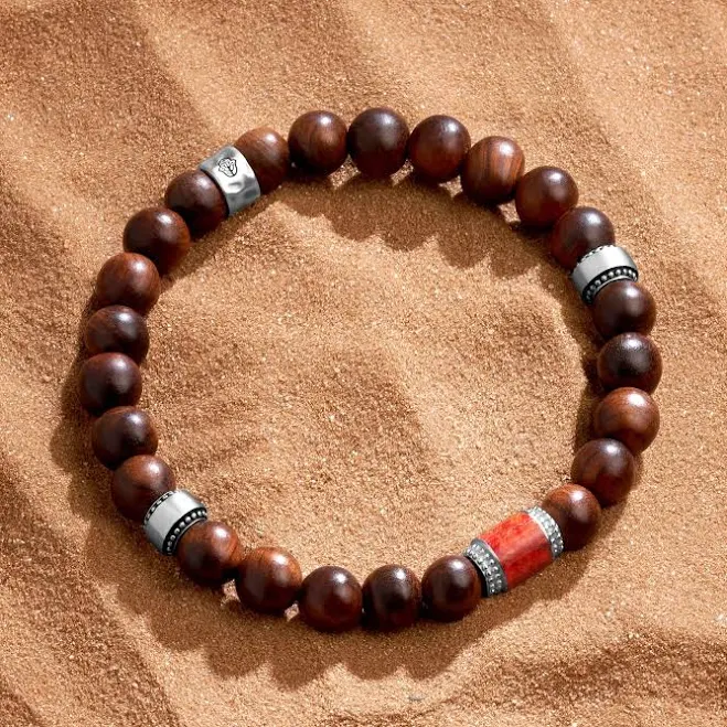 accessory Spiritual Fortitude Wood & Coral Bracelet Karma And Luck $89
