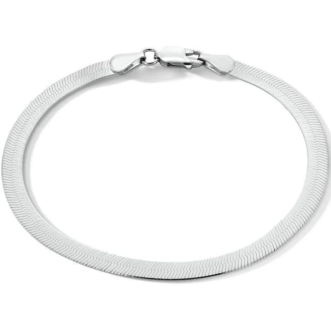 accessory Sterling Silver Herringbone Chain Bracelet, 7.5