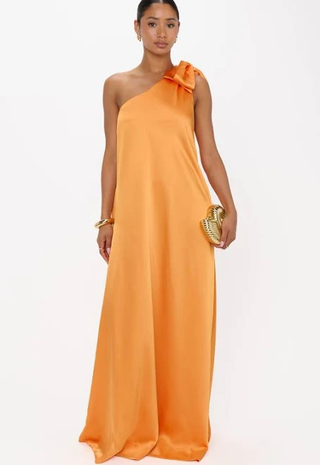dress Tangerine Fluid Satin Maxi Dress Show Me Your Mumu $148