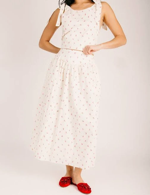 skirt The Lapins Cherry Print Midi Skirt Piper & Scoot $60