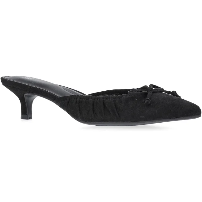 shoes Time and Tru Women's Faux Suede Kitten Heel Mules Walmart $19.99