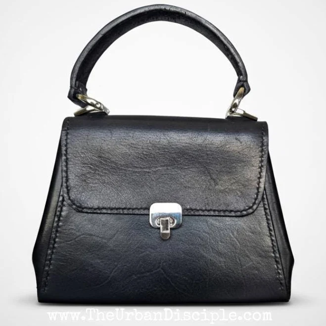 bag Vintage Glam Leather Mini Handbag with Silver Hardware Etsy - Seller $160
