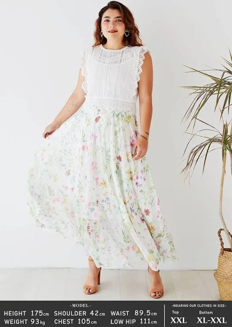 maxi skirt Watercolor Wild Flowers Chiffon Maxi Skirt Chicwish $39.9