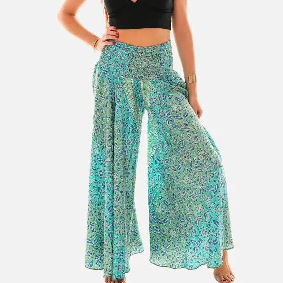 bottoms Wide Leg Abstract Print Pants Shoreline Wear $29.99