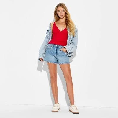 shorts Wild Fable Women's Mid-Rise Midi Denim Shorts Target $20