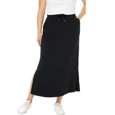 maxi skirt Woman Within Plus Size Sport Knit Side-Slit Skirt Target $27.99