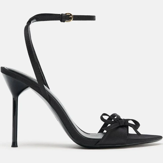 shoes Woman Zara Satin Strappy Heeled Sandals Zara USA $35.94
