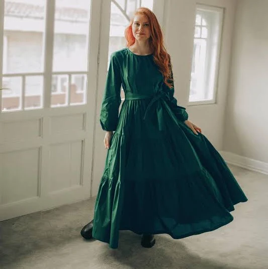 dress Women's Boho Tiered Cotton Maxi Dress with Tie Waist Etsy - VisibleArt $136.67