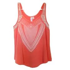 top Women's Francesca's Alya Coral Crochet Stitched Tank Size XS GREAT FOR SUMMER eBay $12.99