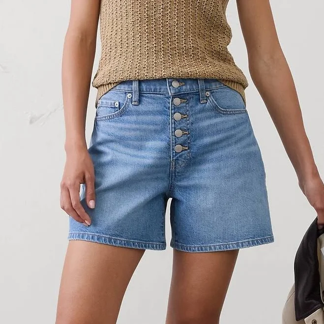 shorts Women's High-Rise Denim Shorts Banana Republic Factory $70