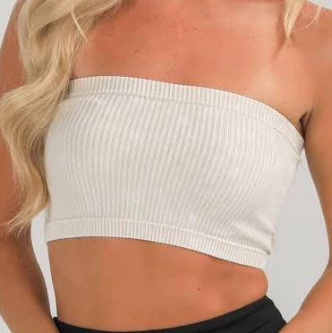 top Women's Seamless Ribbed Bandeau Dress Up $10.2