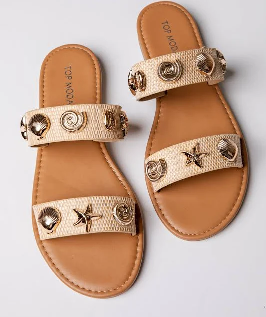 shoes Women's Shell Embellished Slide Sandals Dress Up $23.8