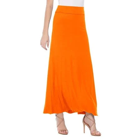 skirt Women's Stretchy Flowy Maxi Skirt with Elastic Waistband for Comfort and Style Walmart - MOA Collection $14.95