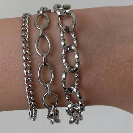 accessory Y2K Stainless Steel Chunky Chain Bracelet Etsy - Seller $20.76