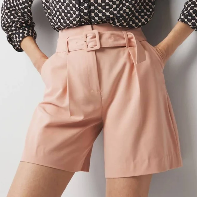 White House Black Market Women's Extra High-Rise Belted Tailored Shorts