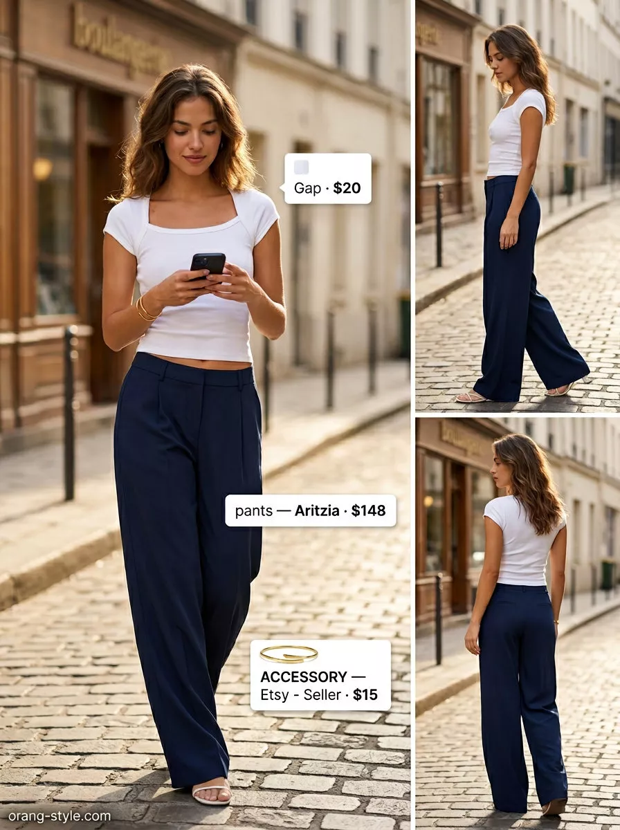 Styling mistake: wearing cotton pants with a skirt. Instead, opt for a white crop top and espadrilles.