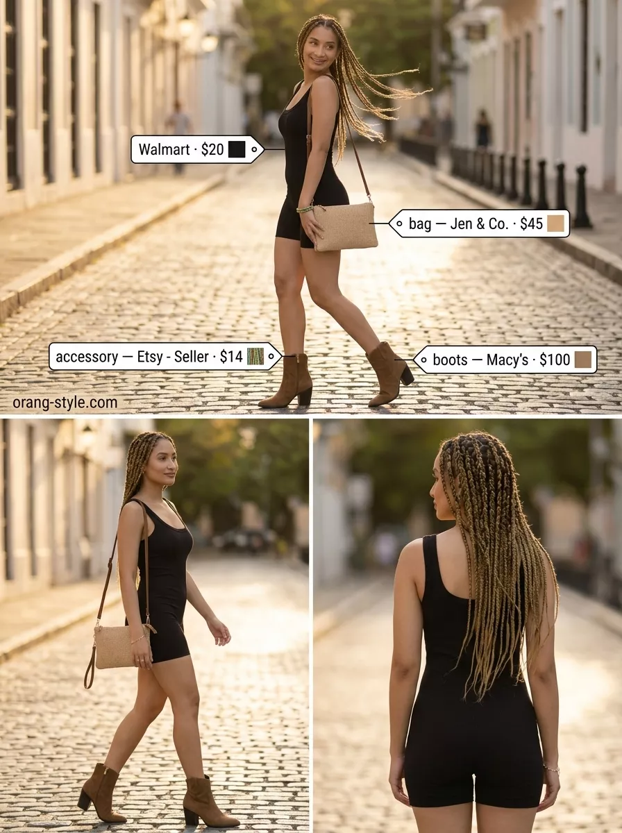 Bohemian floral romper outfit with suede boots and beaded bracelets. Dressy summer romper outfits 2026.