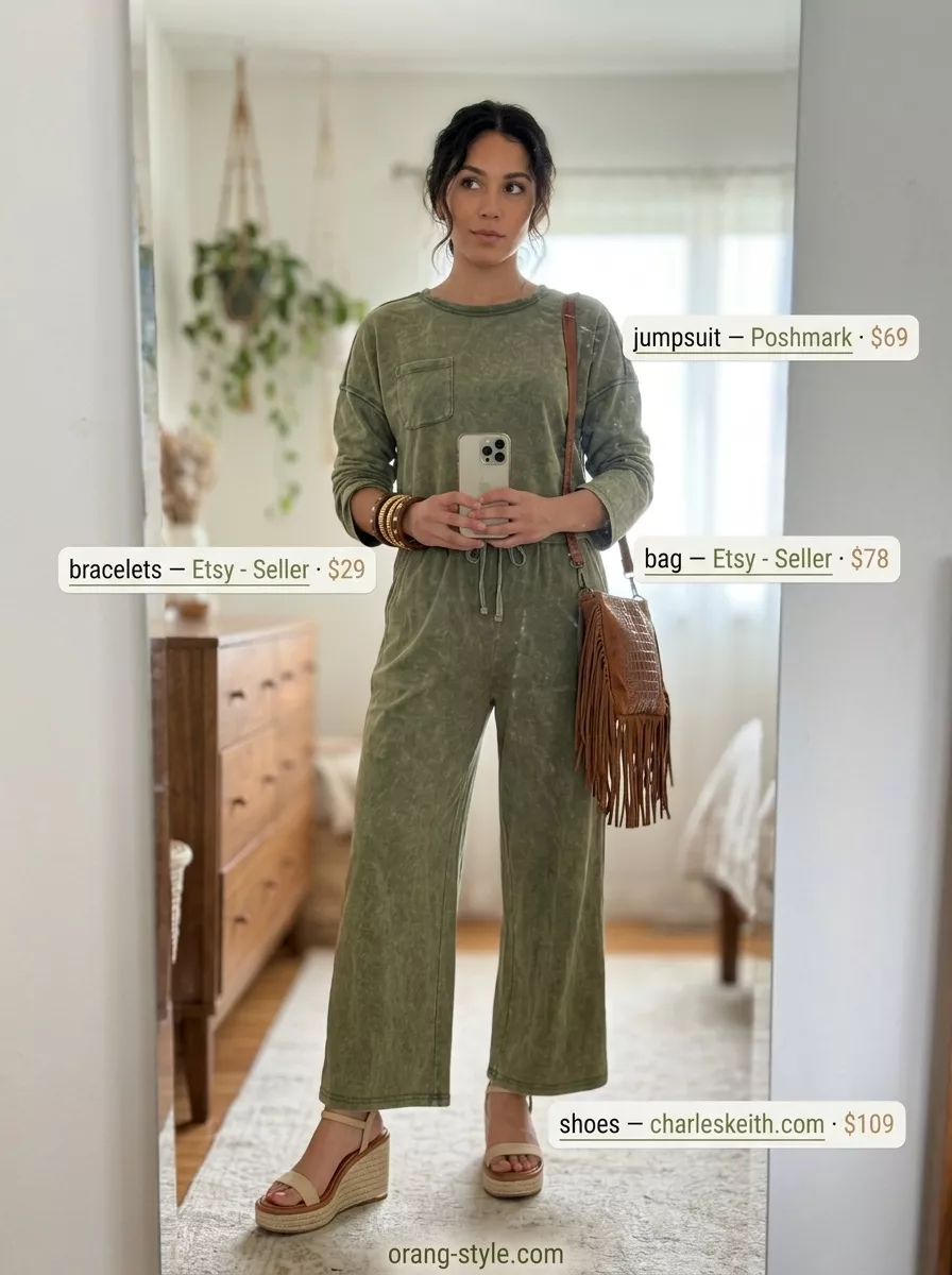 Boho Cotton Jumpsuit Outfit 2026 Bohemian cotton jumpsuit for hot summer cotton outfits for women 2026, perfect for festivals.
