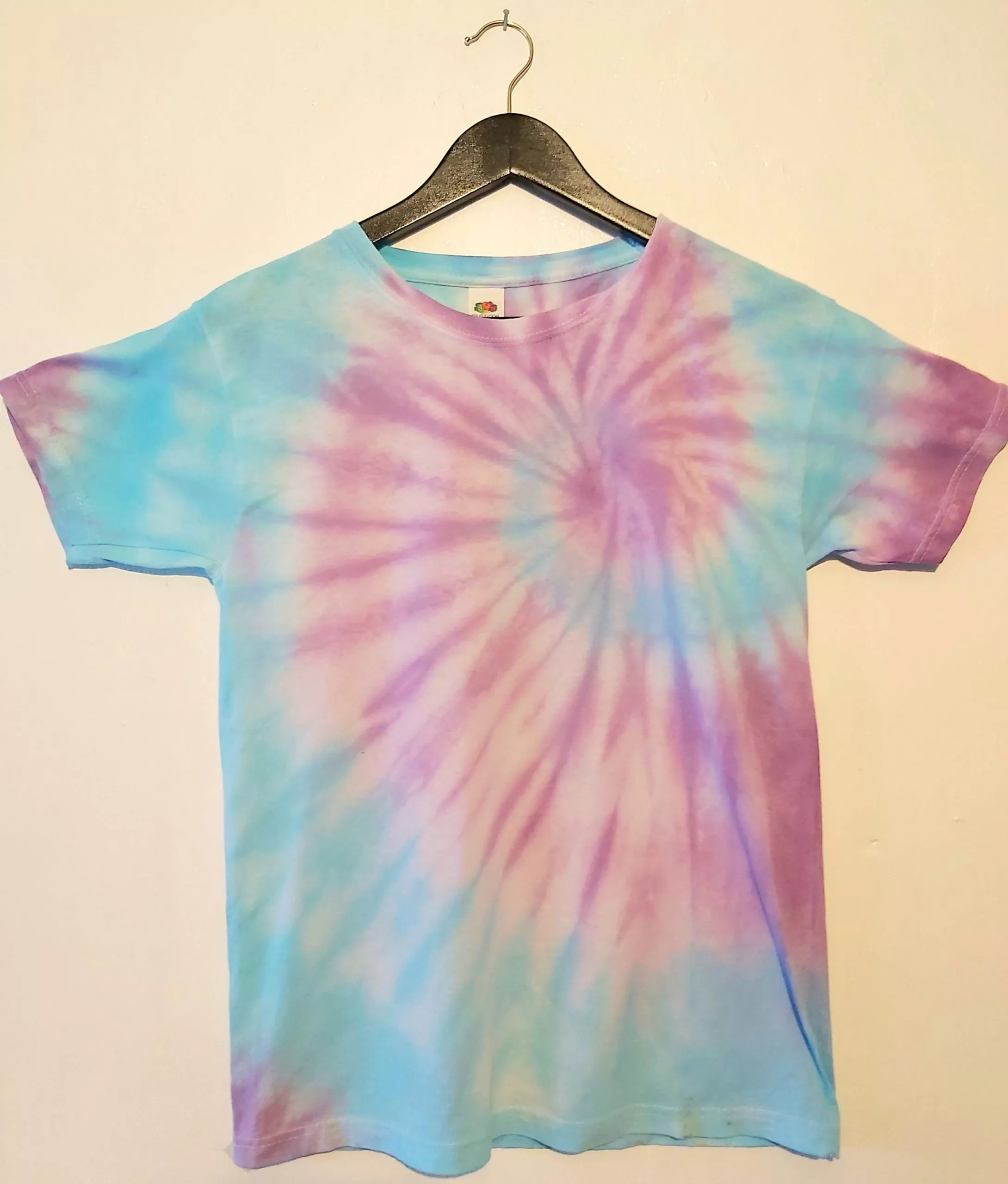 t-shirt Handmade Tie-Dye Swirl Shirt &ndash; Light Blue and Pink Cotton Tee Etsy $26.58