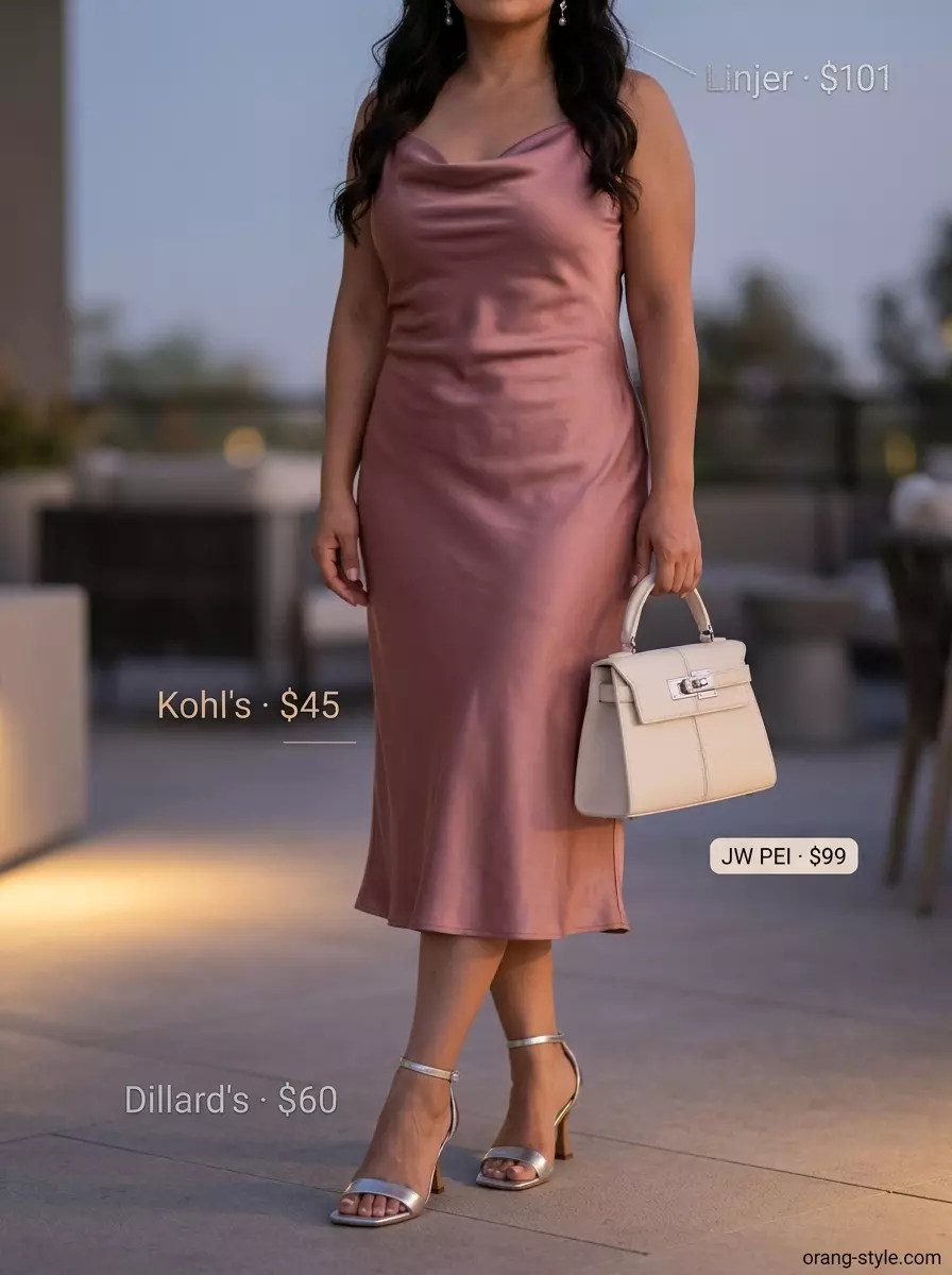 Timeless quiet luxury blush pink slip dress for summer 2026. Sophisticated for evening outs & summer dinners.