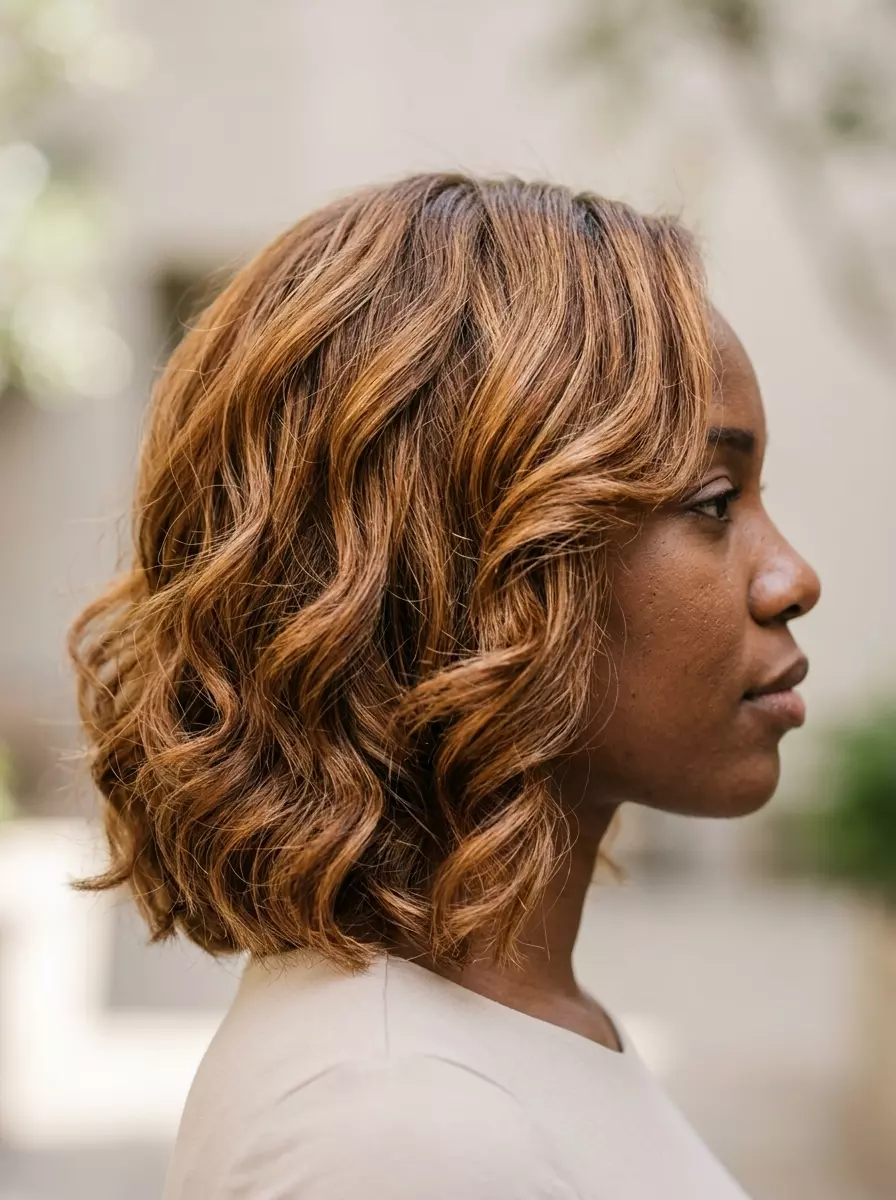 long natural waves with amber ale highlights and tousled texture for summer 2026