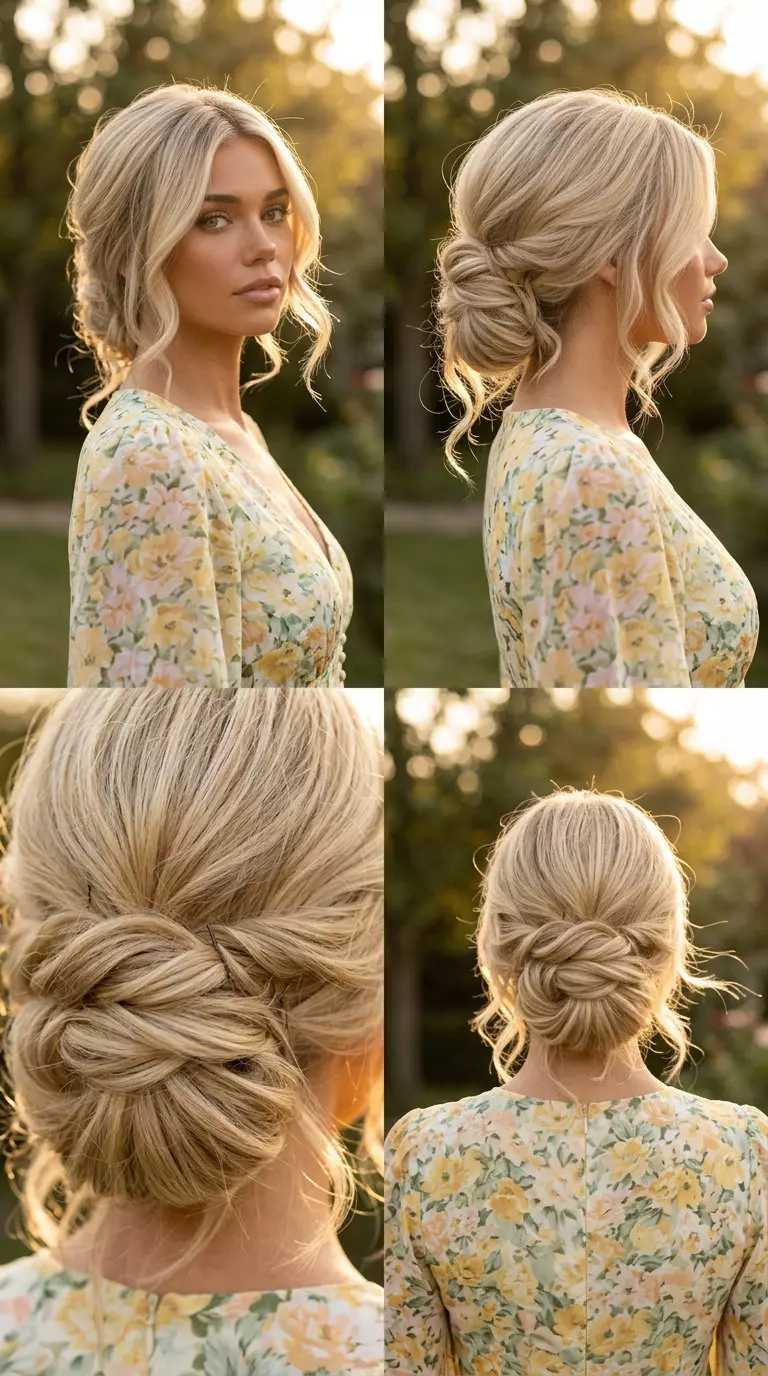 medium layered haircut in buttercream blonde with babylights and soft waves for summer