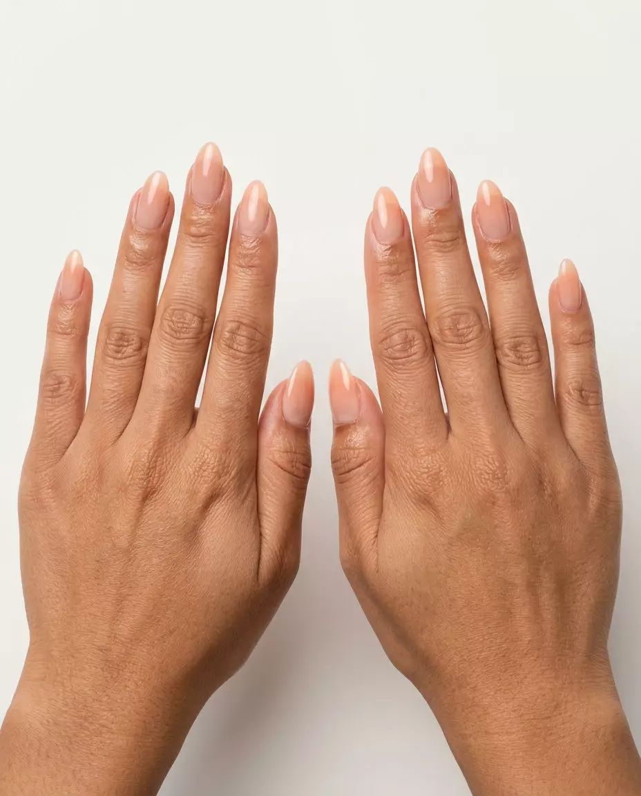 Cute summer nails 2026: Peachy Keen Ombre Almond jelly gel nails for daily wear and work. Soft nude to peach gradient.