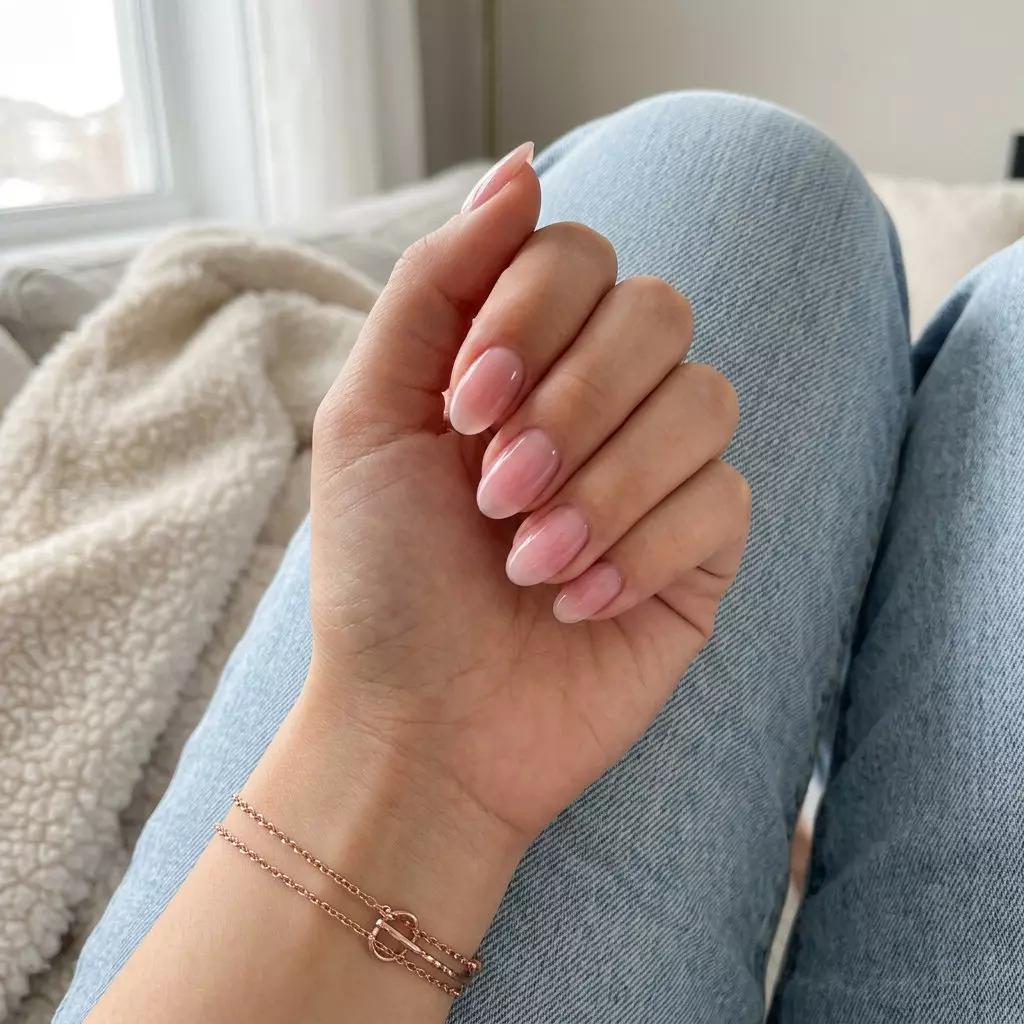 Cute summer nails 2026: Ethereal sheer pink gradient with high-gloss finish for weddings.
