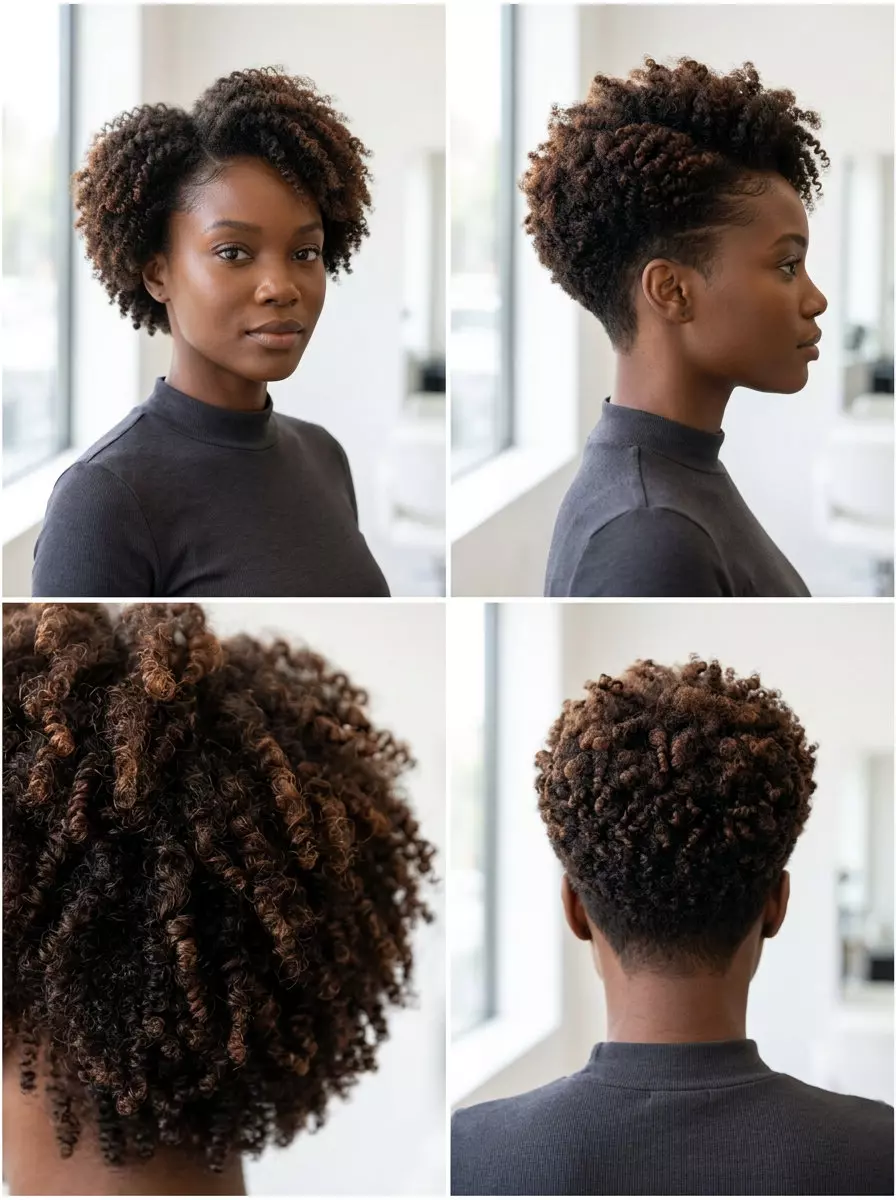 short tapered pixie haircut with deep brown color and auburn gloss for summer 2026