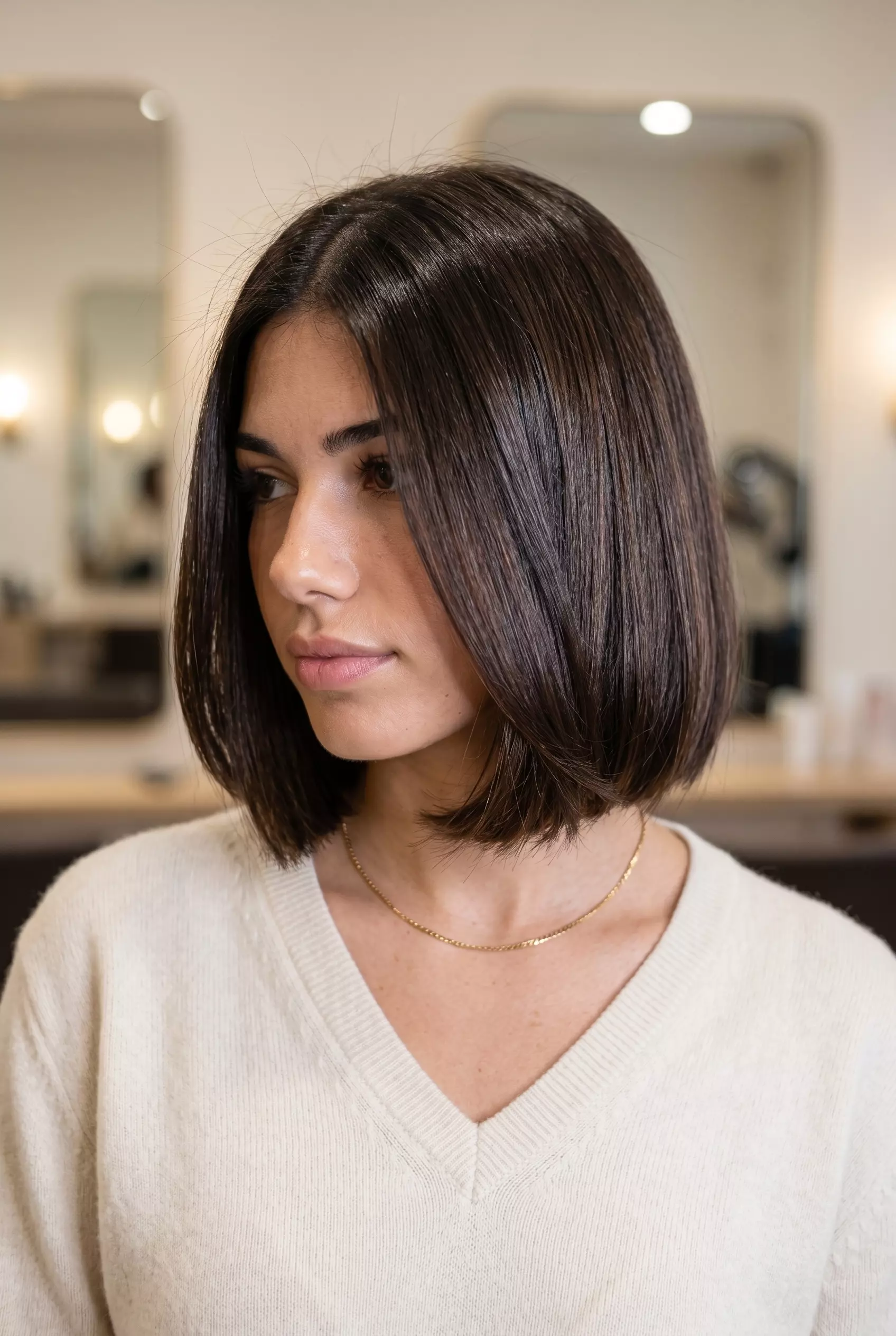 Espresso Gloss French Bob 2026 short espresso brown french bob haircut with high-gloss finish for chic look