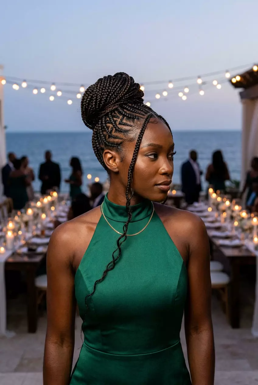 short stitch braids updo in deep espresso for summer 2026
