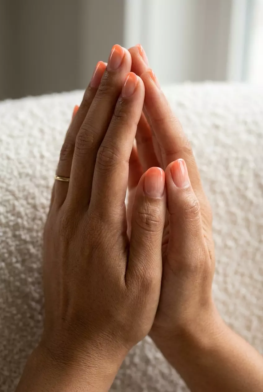 Peach Fuzz Jelly French Manicure Summer 2026 Playful Peach Fuzz jelly French manicure for french manicure summer 2026. Vibrant vacation style.