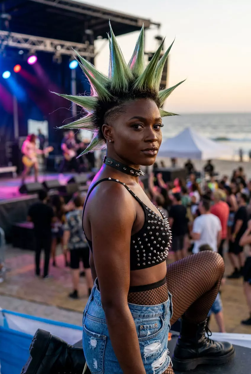 short iced matcha pixie with extreme spikes and undercut for summer 2026