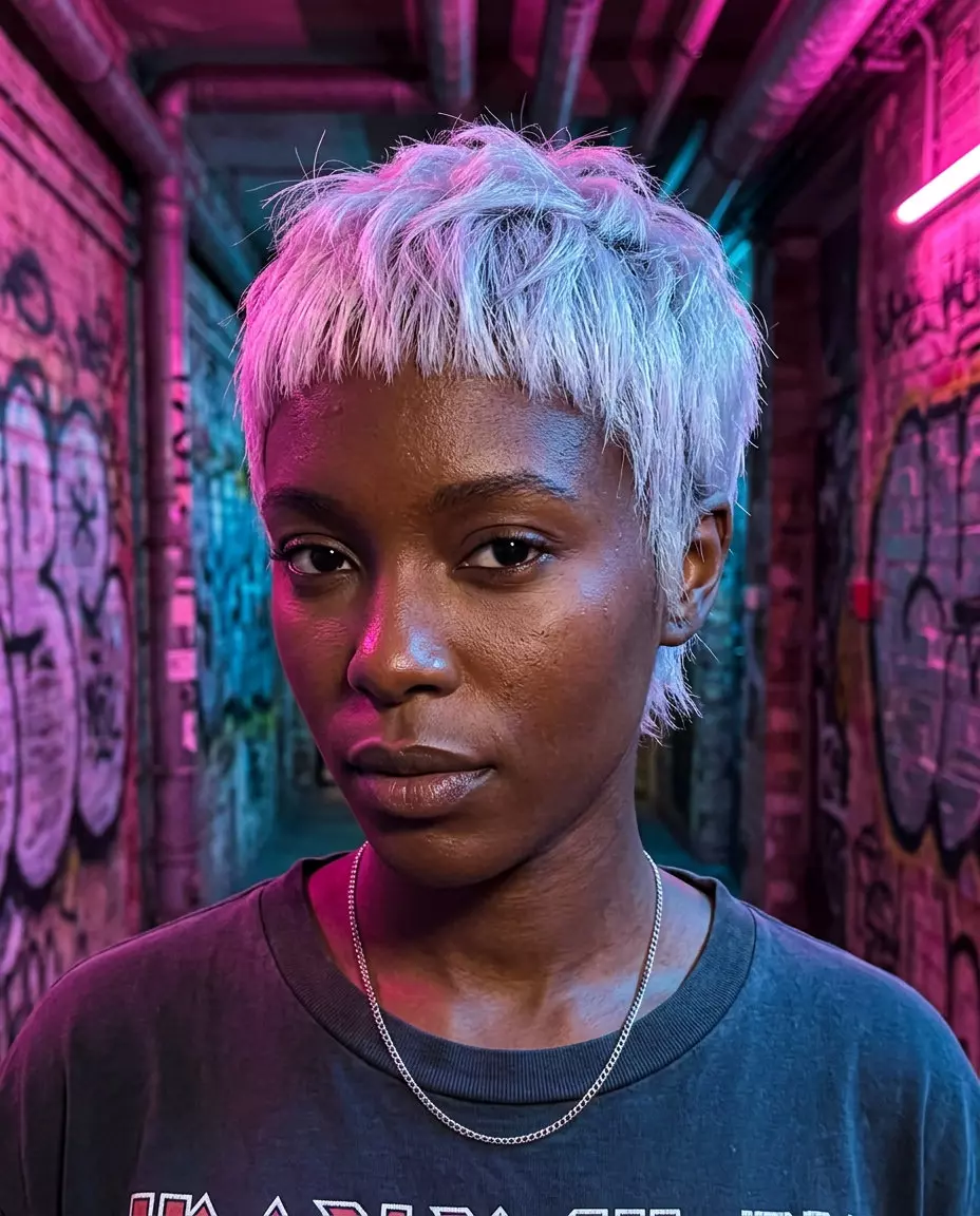 Edgy Platinum Pixie Haircut 2026 short platinum pixie haircut with textured layers and micro-fringe for summer