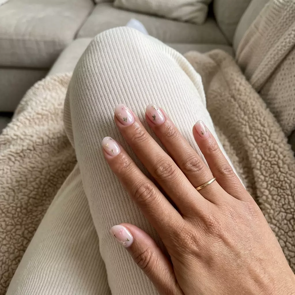 June Manicure Ideas: Milk Bath Blooms 2026 Strawberry Milk Bath Blooms nails for wedding guests, bridal showers, or date nights. Romantic, whimsical, ethereal.