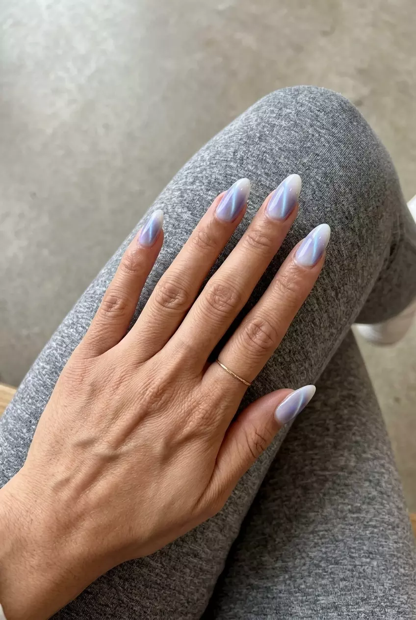Mystic Milky Cat-Eye Nails 2026 | Formal & Date Night Mystic Milky Cat-Eye Almond nails for formal events and date nights. June nails ideas - summer ideas 2026.