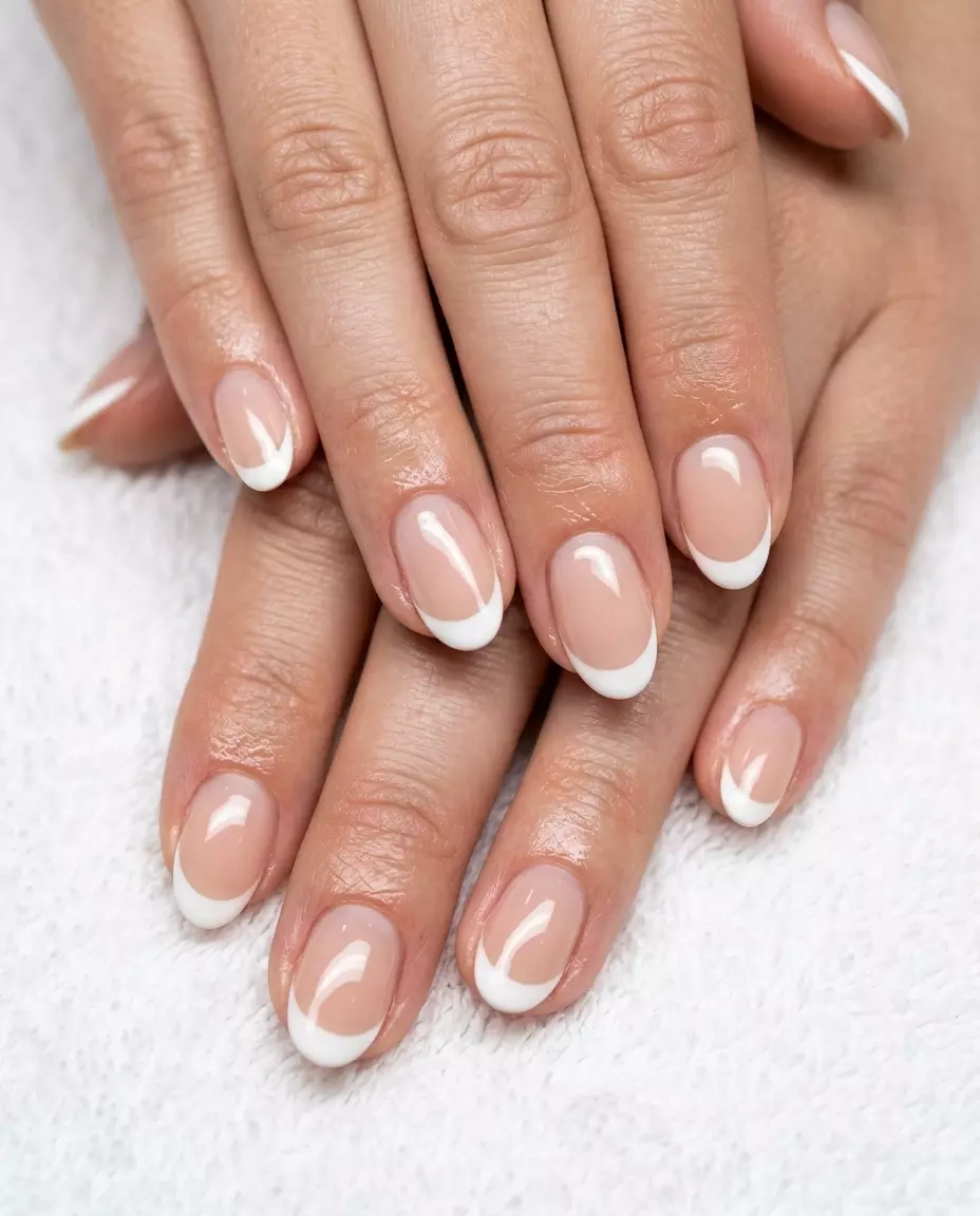 Negative Space Nude French Nails | June Ideas 2026 Negative space nude French nails. June nails ideas - summer ideas 2026.