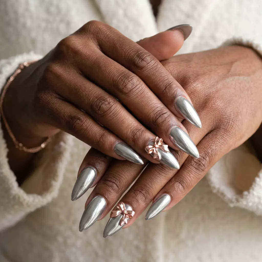Y2K Bow Accent Stiletto Nails 2026 | Playful & Bold Y2K Bow Accent Stiletto nails for festivals, concerts, and parties. June nails ideas - summer ideas 2026.