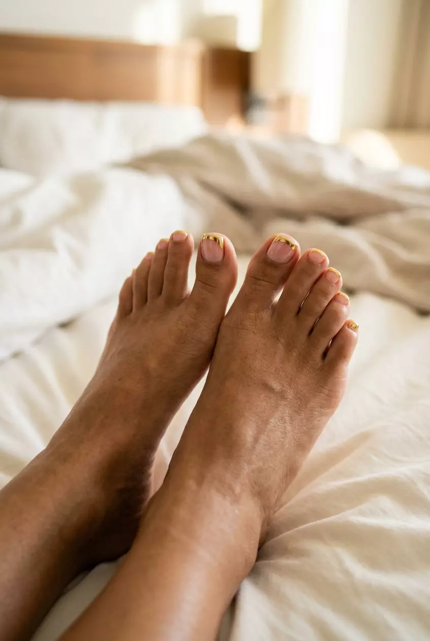 June Toe Nails: Gold Chrome French 2026 June toe nails ideas 2026: Chrome Gold French Squoval Luxury for special occasions & weddings.
