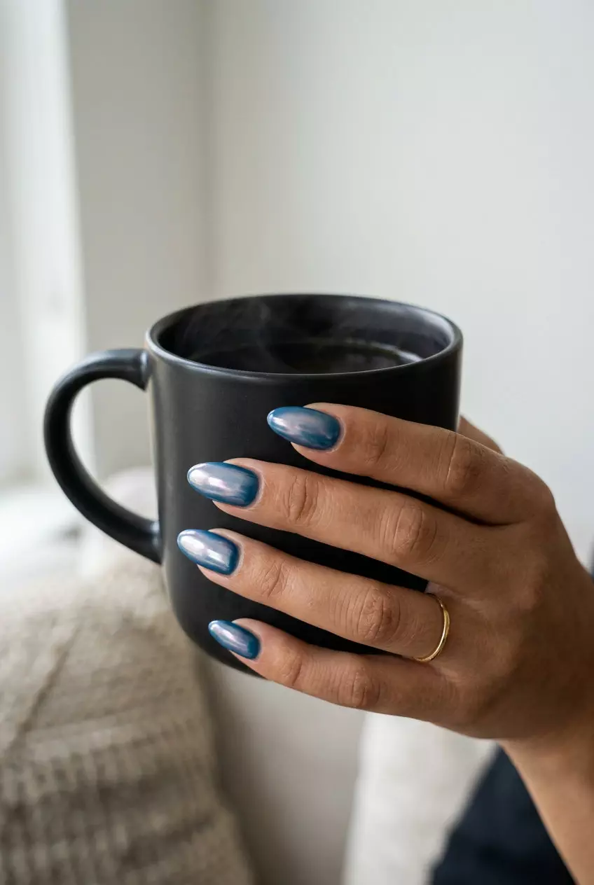 Mermaid Glaze Ocean Blue Nails | Summer 2026 Futuristic Mermaid glaze ocean blue manicure for summer 2026 vacations and date nights. Mysterious & futuristic.
