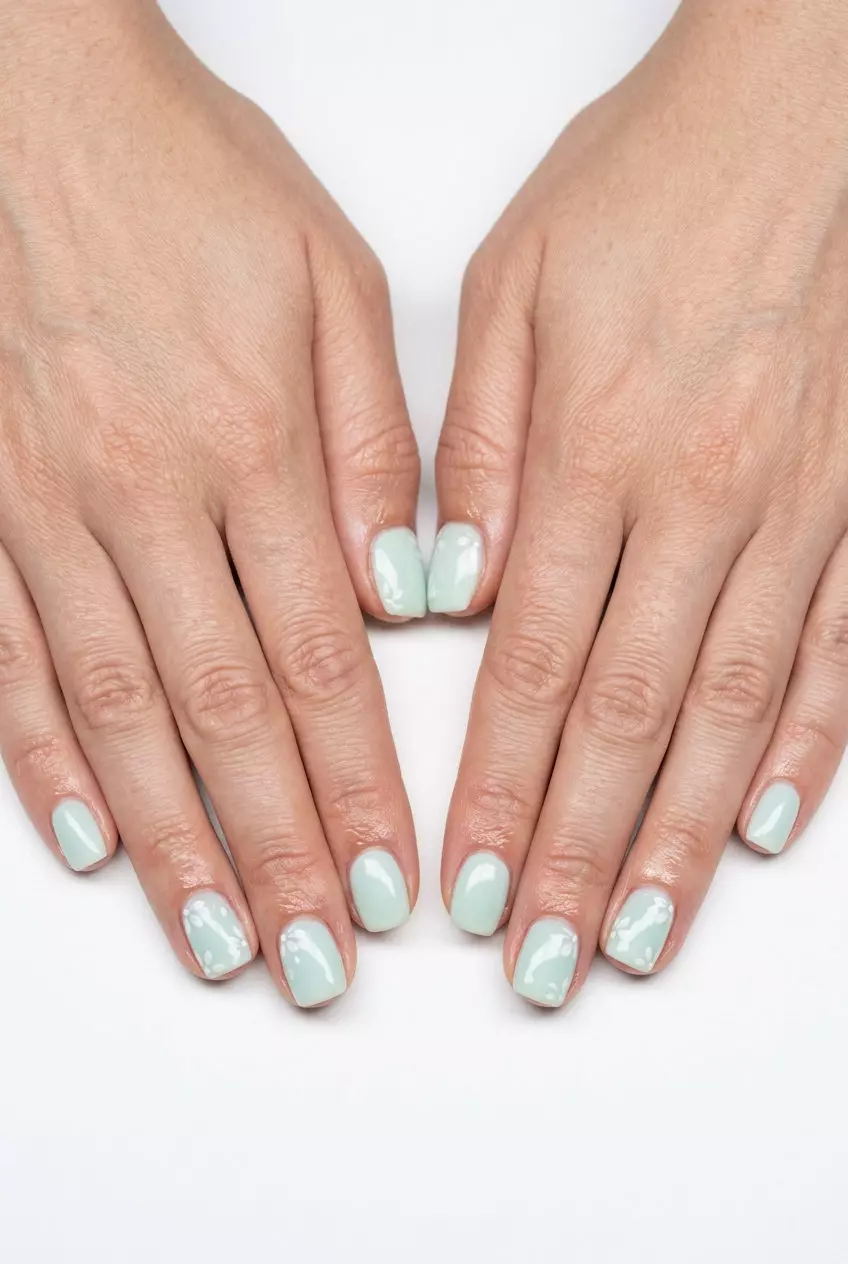 Milky Mint Green Floral Nails | Summer 2026 Clean Girl Milky mint green manicure with subtle floral accents for summer 2026 daily wear and spa days. Clean & serene.