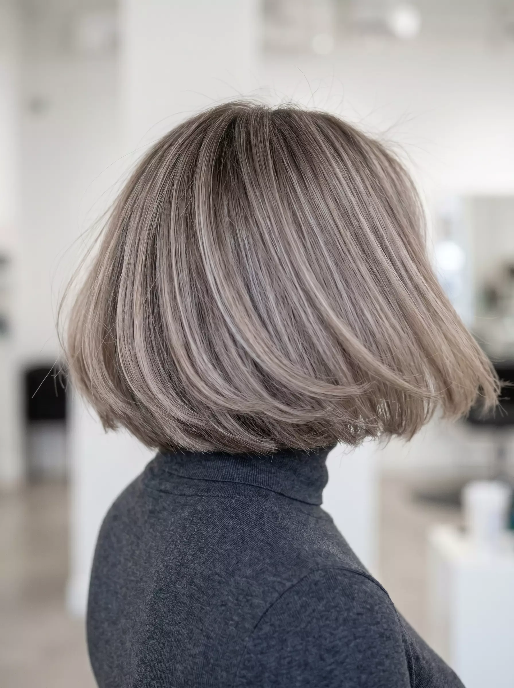 Mushroom Bronde Italian Bob 2026 short mushroom bronde italian bob haircut with ashy babylights for professional look