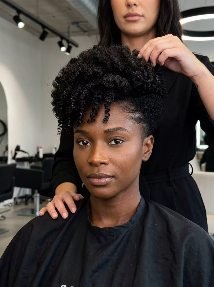 short tapered haircut with natural black coils and rounded crown for summer 2026