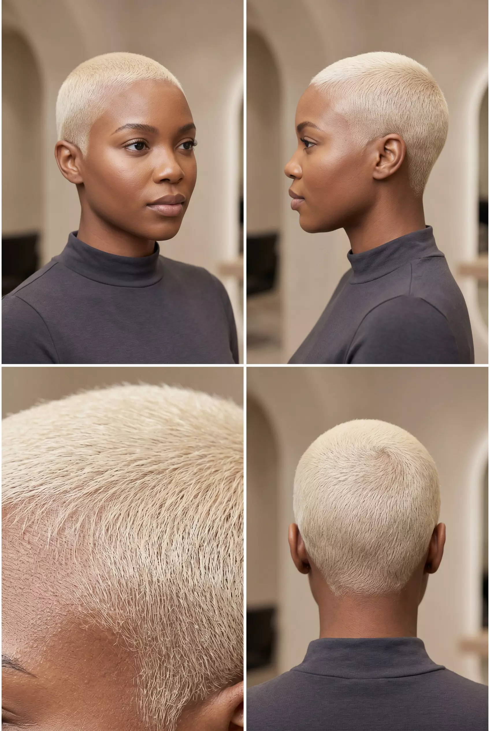 Platinum Buttercream Blonde Buzz Cut