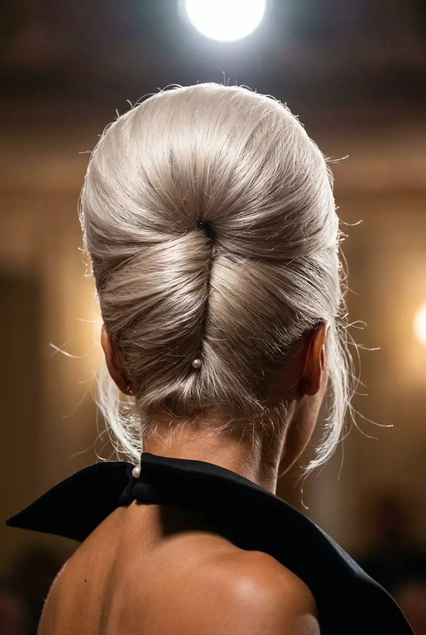 medium icy platinum blonde beehive updo, cool silver undertones, sleek sides &mdash; glamorous cocktail party