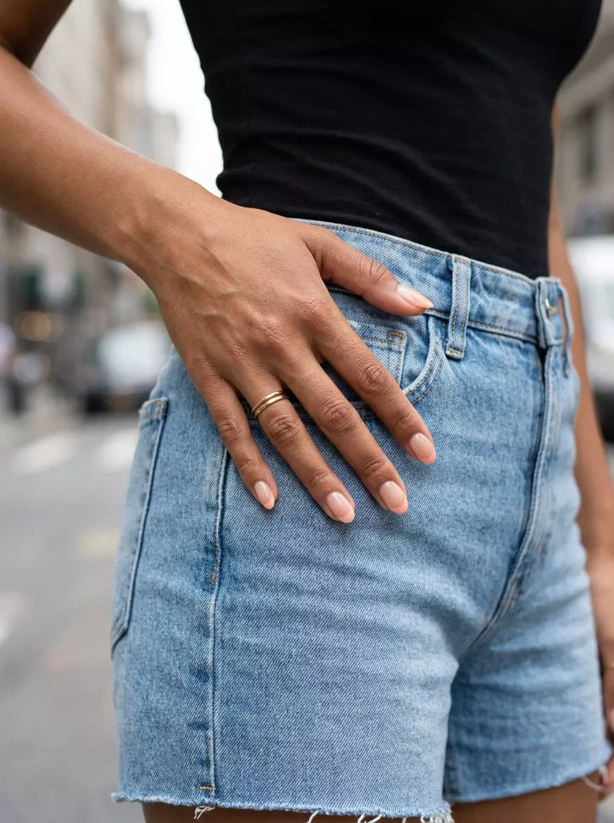 Peach Fuzz Jelly French: Short Oval Summer Nails 2026 Short oval summer nails 2026: Peach Fuzz Jelly French for date nights and summer vacations.