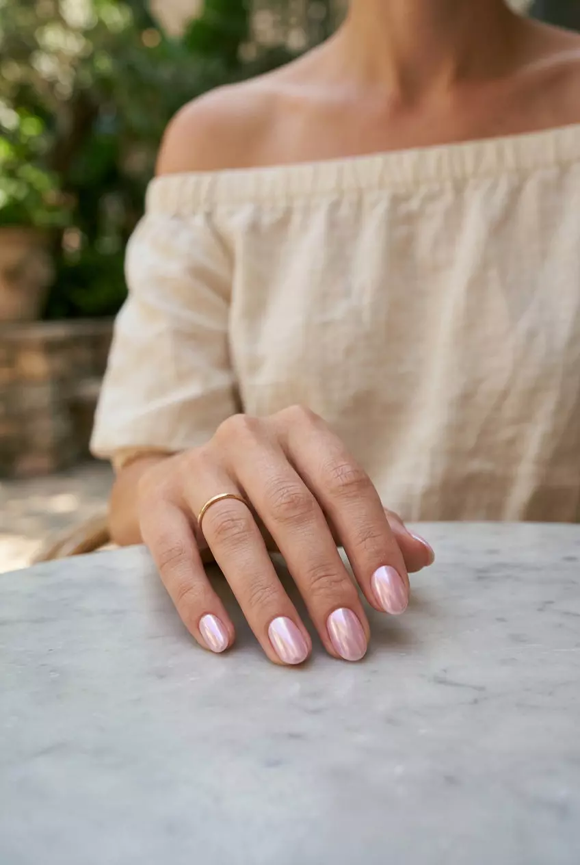 Pink Glazed Donut Short Oval Nails 2026 Glamorous pink glazed donut short oval nails for wedding guest, party, date night, summer events. Short oval summer nails 2026.